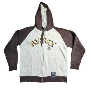 Vintage Avirex Colorblock Full Zip Hoodie Sweatshirt XL Streetwear Retro 90s Y2K